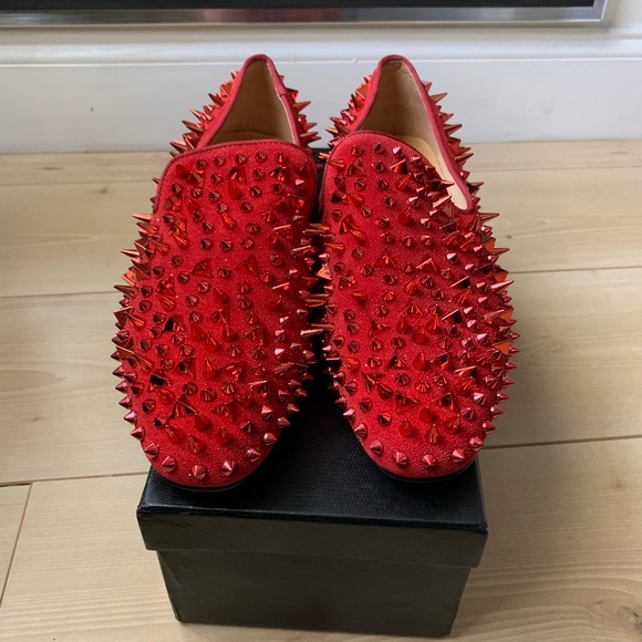 Red Ferucci spiked loafers